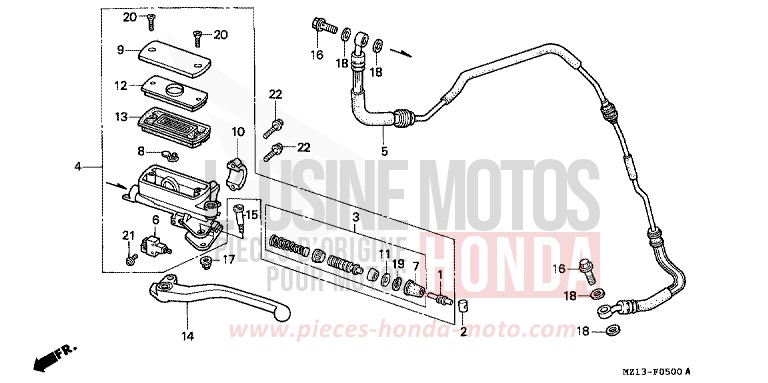 HAUPTKUPPLUNGSZYLINDER von CB1000F "Big One" CANDY REVIVE RED (R210) von 1996